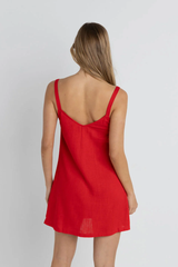 VILLA SLIP DRESS - RED