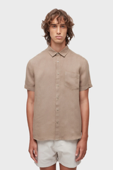 CLASSIC LINEN SS SHIRT - BEGE