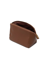 Milan Toiletry Bag Vegan Leather Saddle Brown 24