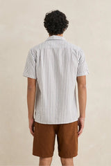 SEERSUCKER STRIPE SS SHIRT - CEDAR