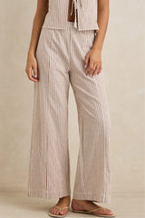 LOUISE WIDE LEG PANT - TAN