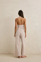 LOUISE WIDE LEG PANT - TAN