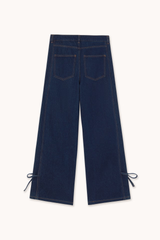 LACE CUTLINESS DENIM - NAVY