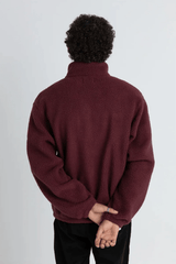 SHERPA ZIP THRU FLEECE - OXBLOOD