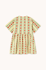 ROSE PATTERN DRESS - DUSTY YELLOW