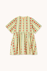 ROSE PATTERN DRESS - DUSTY YELLOW