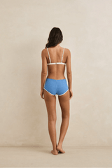 LOLA CHECK BRALETTE TOP - BLUE