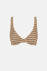 SOL STRIPE UNDERWIRE TOP - BLACK
