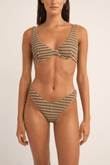 SOL STRIPE UNDERWIRE TOP - BLACK