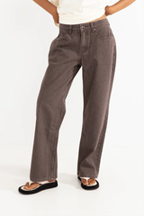 CHARLIE LOW RISE DENIM JEAN - CHOCOLATE