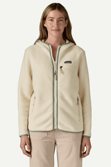 W'S RETRO PILE HOODY - NATURAL W/ ELLWOOD GREEN