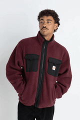 SHERPA ZIP THRU FLEECE - OXBLOOD