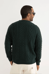 MOHAIR FISHERMANS KNIT - PINE