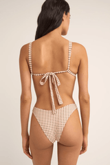 CHLOE CHECK SOFT STRAP SLIDE TRI TOP - PEACH