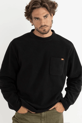 AWAKE POLO FLEECE LS - BLACK