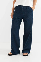 FLEETWOOD WIDE LEG PANT - DARK DENIM