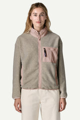 W'S SYNCHILLA FLEECE JACKET OATMEAL HEATHER W/PINK FROST