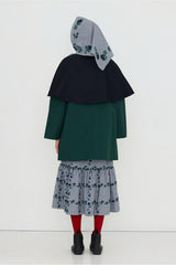 BICOLOR TRENCH COAT - BOTTLE GREEN