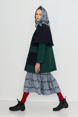 BICOLOR TRENCH COAT - BOTTLE GREEN