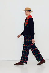 ROSES OVERSIZED CARDIGAN - NAVY