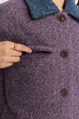 COAT WITH POCKET - PURPLE