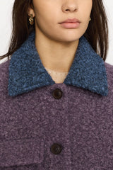 COAT WITH POCKET - PURPLE