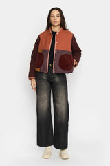 QUILTED PATCHWORK JACKET - ORANGE