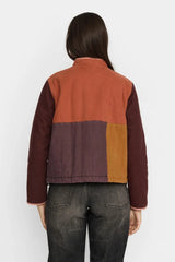 QUILTED PATCHWORK JACKET - ORANGE