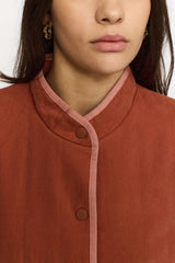 QUILTED PATCHWORK JACKET - ORANGE