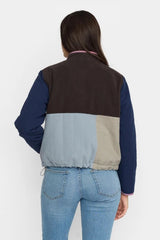 QUILTED PATCHWORK JACKET - BLUE