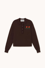 ROSES KNITTED POLO - UMBER