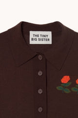 ROSES KNITTED POLO - UMBER