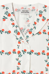 ROSES GRID SAILOR NECK BLOUSE Base *off-white*