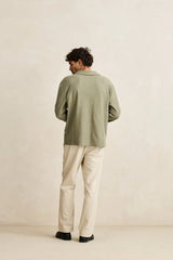 VINTAGE TERRY LS POLO - SAGE