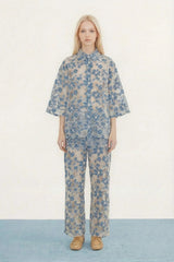 LACE WIDE TROUSERS - GREY