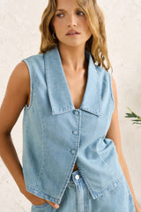 SAILOR DENIM VEST - DENIM