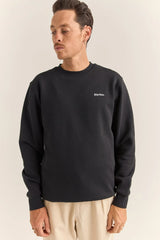 BRAND FLEECE CREW - BLACK