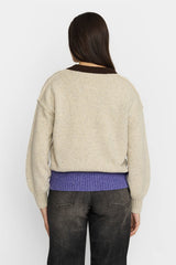 HEAVY BLOCK CARDIGAN OFFWHITE