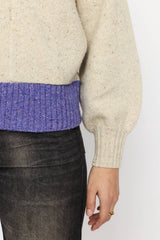 HEAVY BLOCK CARDIGAN OFFWHITE