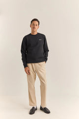 BRAND FLEECE CREW - BLACK