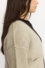 HEAVY BLOCK CARDIGAN OFFWHITE