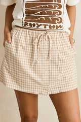 LONDON CHECK SKORT - NATURAL