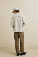 BANK STRIPE LS SHIRT OLIVE