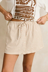 LONDON CHECK SKORT - NATURAL
