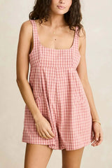 KIRRA CHECK ROMPER - PINK