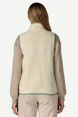 W'S RETRO PILE VEST NATURAL/ELLWOOD GREEN