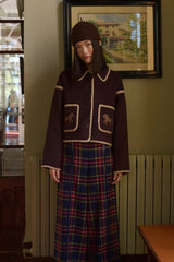 SHORT HORSES EMBROIDERED COAT - CHARCOAL