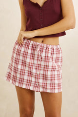 CHELSEA CHECK SKORT PLUM