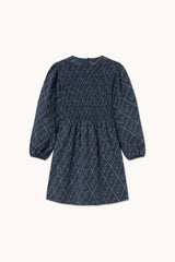 GEESE PUFF SLEEVES DRESS - NAVY