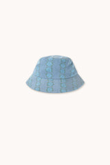 BLUE FLOWERS BUCKET HAT - LIGHT WASH DENIM